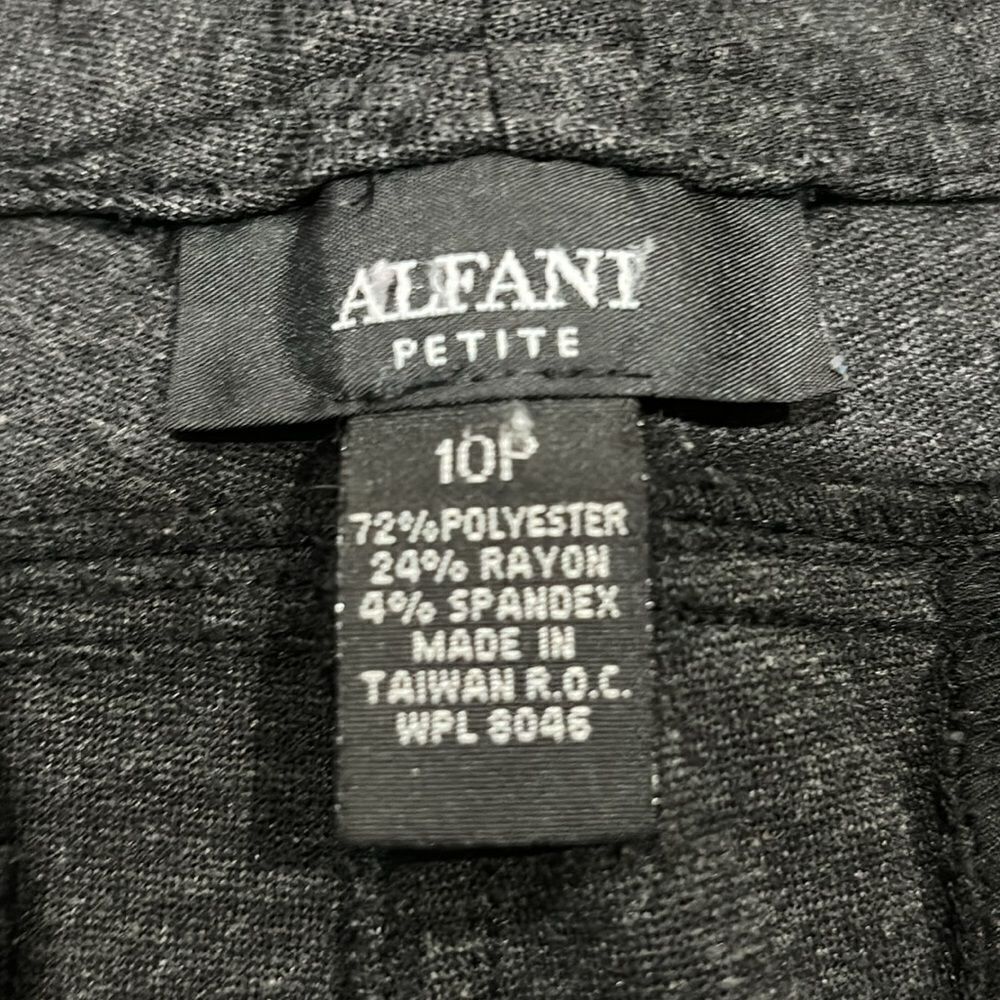 Alfani Petite Gray Straight Leg Career Dress Pants Stretch Zip Pocket 10P - Picture 7 of 7